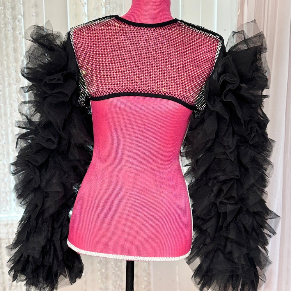 Tulle Sleeve Rhinestone Bolero